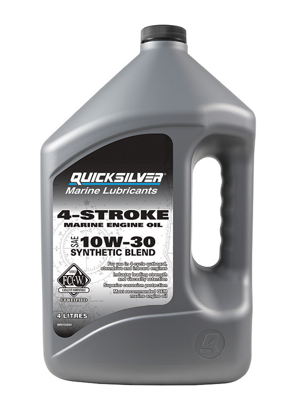 8M0152564 Моторное масло QUICKSILVER Synthetic Blend 10W30 для ПЛМ и стационарных моторов, 4л