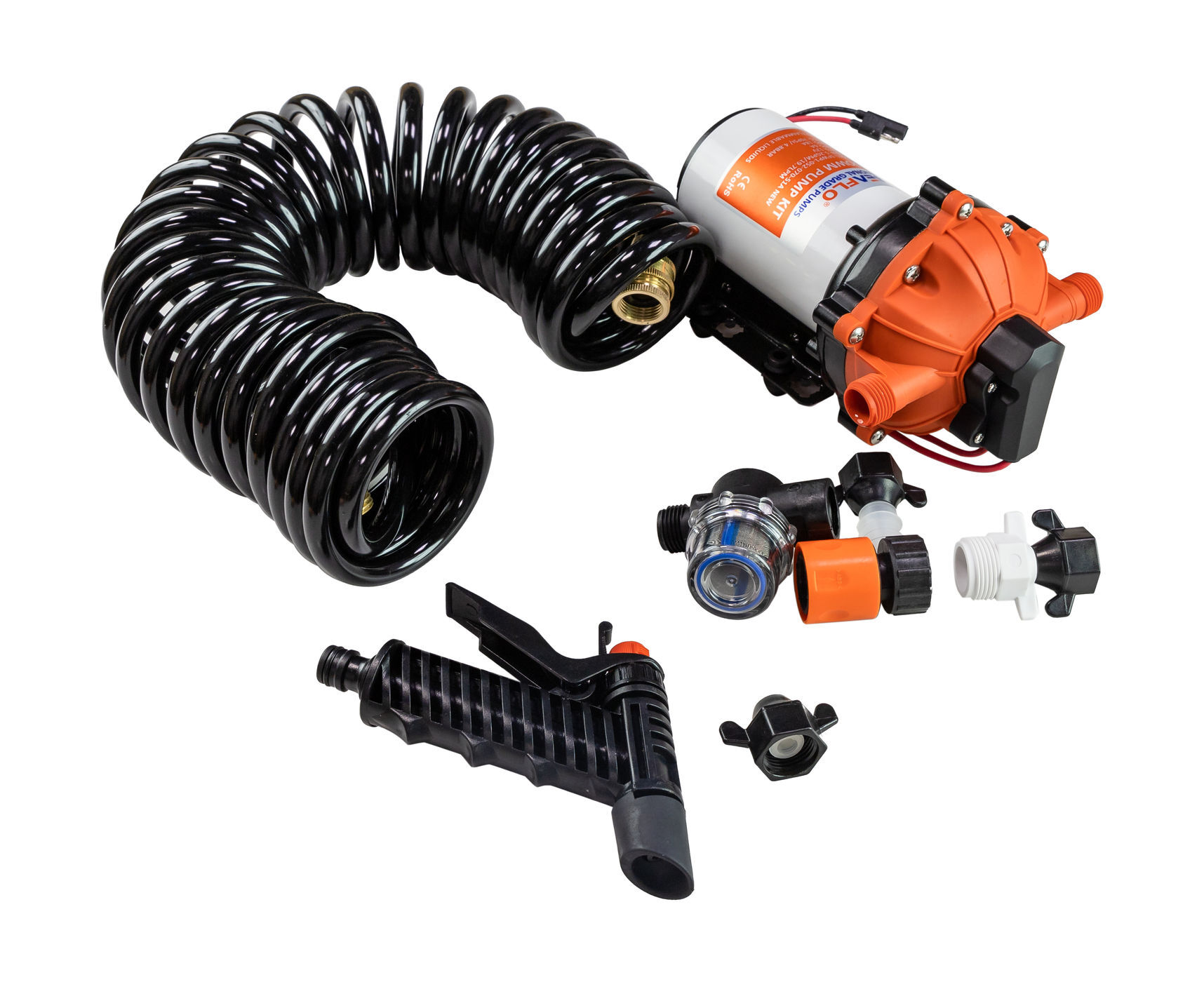 Комплект помывочный SeaFlo, 12 В, 19,7 л/мин, 70 PSI (4.8 бар)