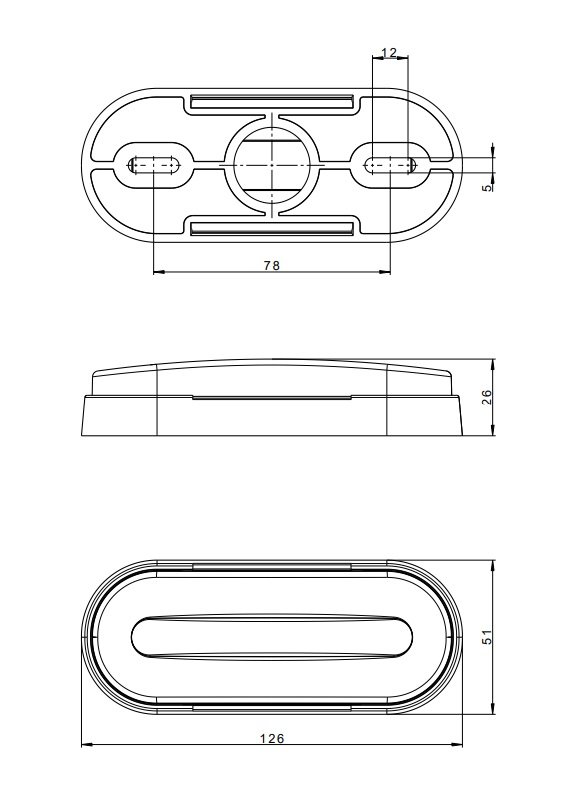 Габаритный светодиодный фонарь FT-070 B белый