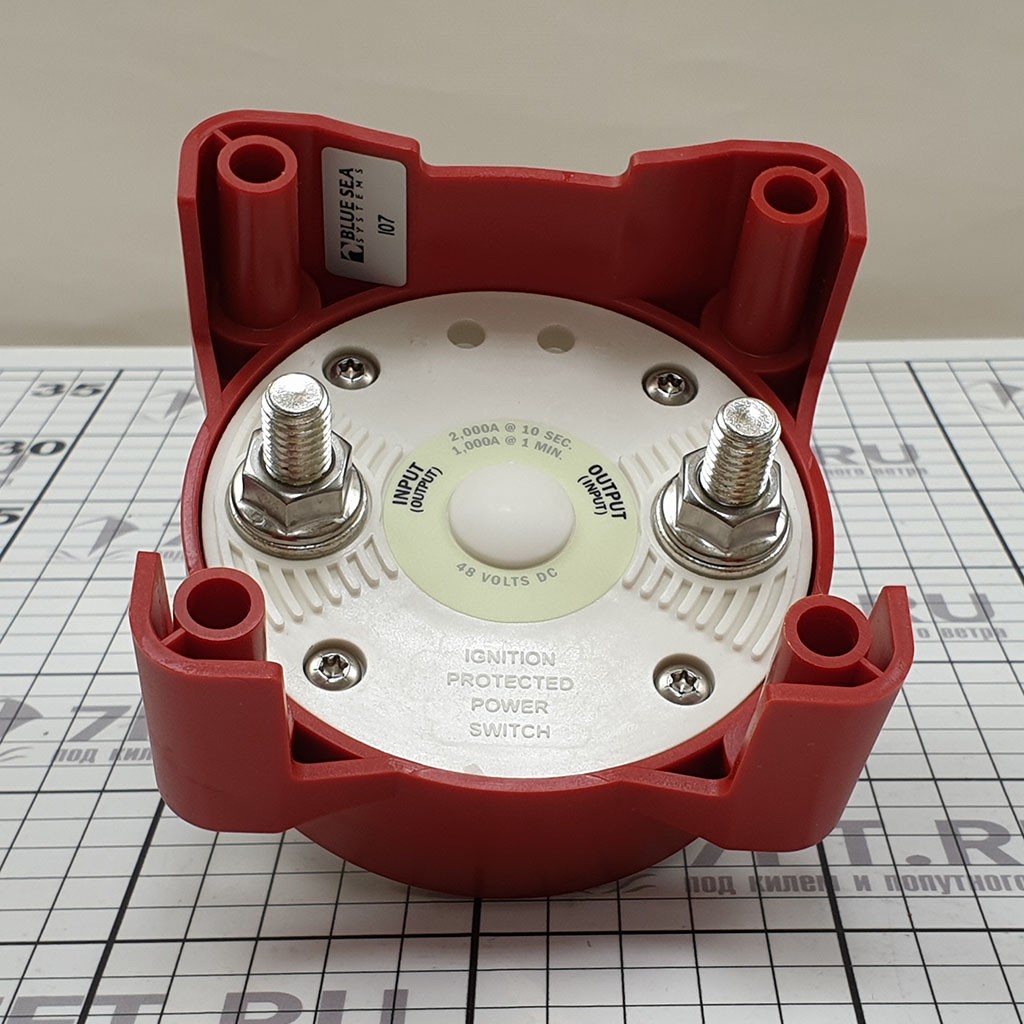 Переключатель АКБ Blue Sea e-Series 9003E 48 В 350 А однополюсный ВКЛ-ВЫКЛ красный