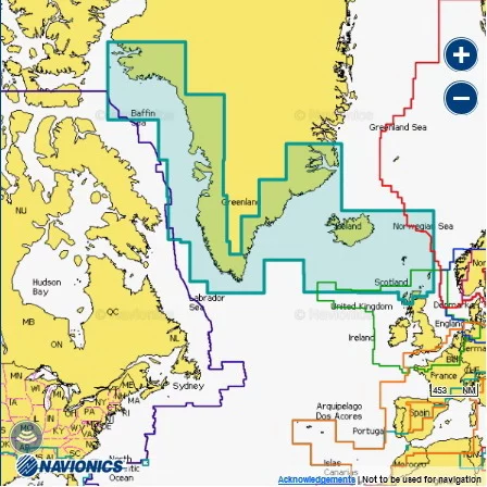 Карта Navionics 20XG GREENLAND & ICELAND Гренландия и Исландия
