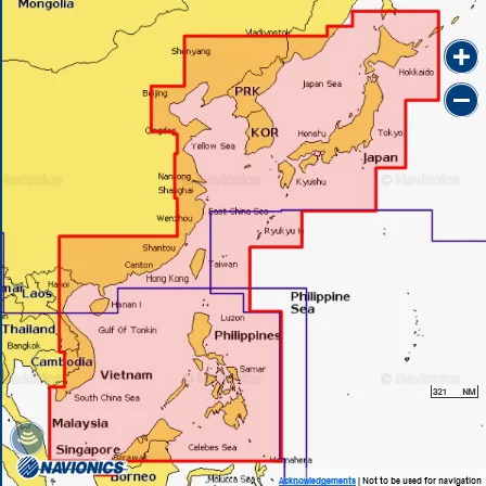 Карта Navionics 35XG CHINA SEA & JAPAN Японское море, Владивосток
