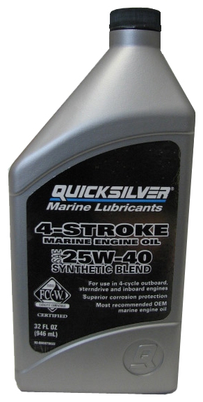 8M0086226 Моторное масло QUICKSILVER 4-Stroke 25W40 Syntetic Blend, полусинтетическое 1л