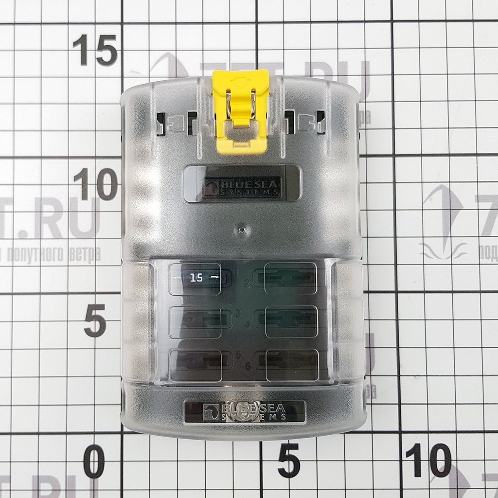 Блок предохранителей ATO/ATC Blue Sea ST-Blade 5025 32 В 30/100 А на 6 предохранителей с отрицательн