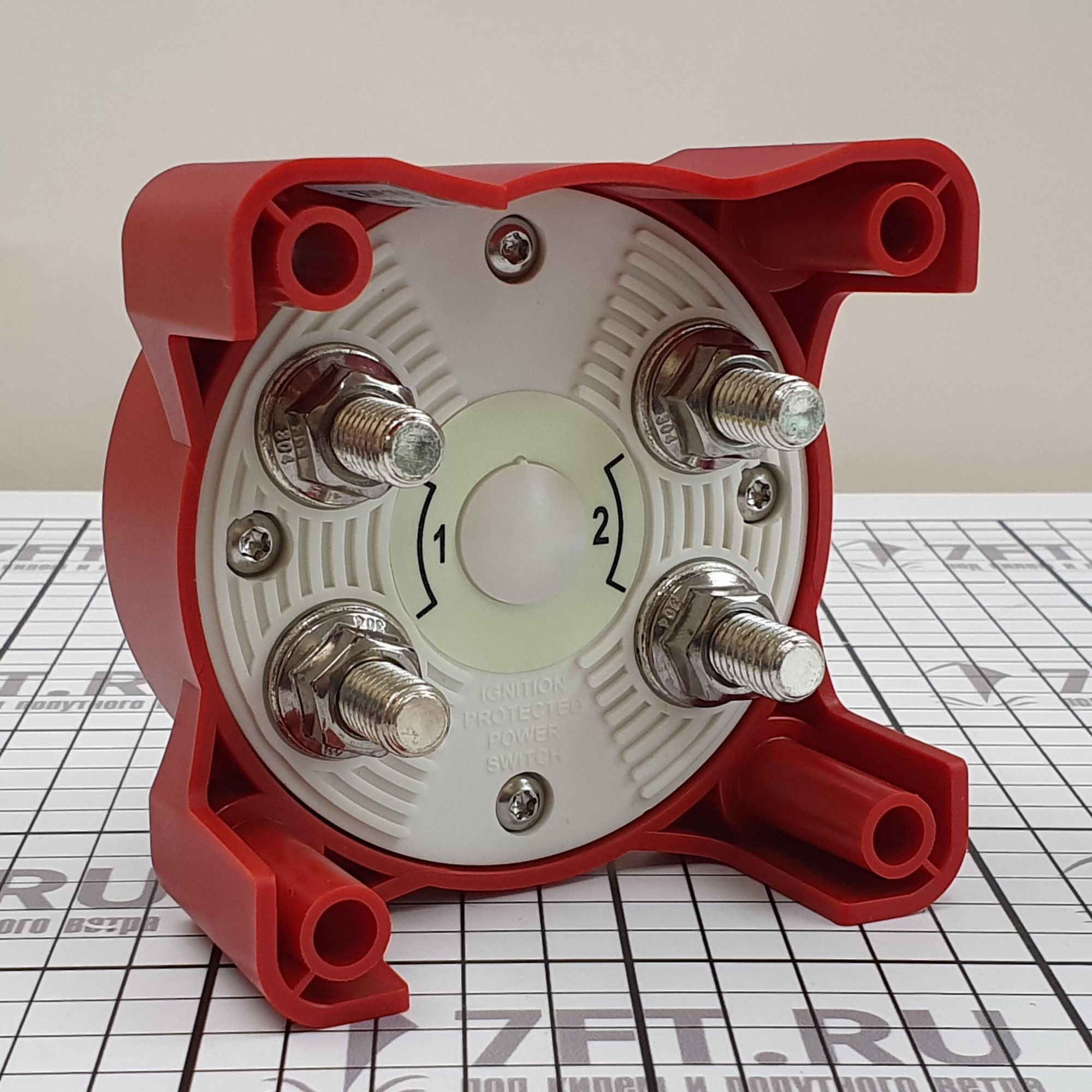 Переключатель АКБ Blue Sea e-Series 5510E 32 В 350 А двухполюсный ВКЛ-ВЫКЛ красный