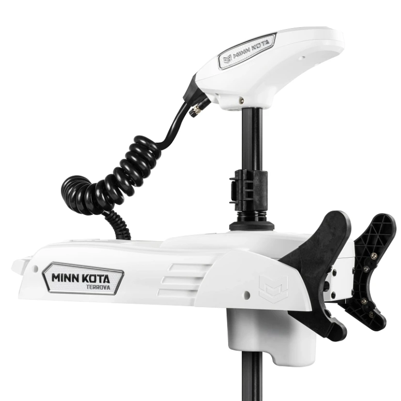 Minn Kota Riptide Terrova QUEST 90/115 lb. Thrust, 100" Shaft, Wireless Remote, White на катере — пример установки, Рыбанутые.РФ