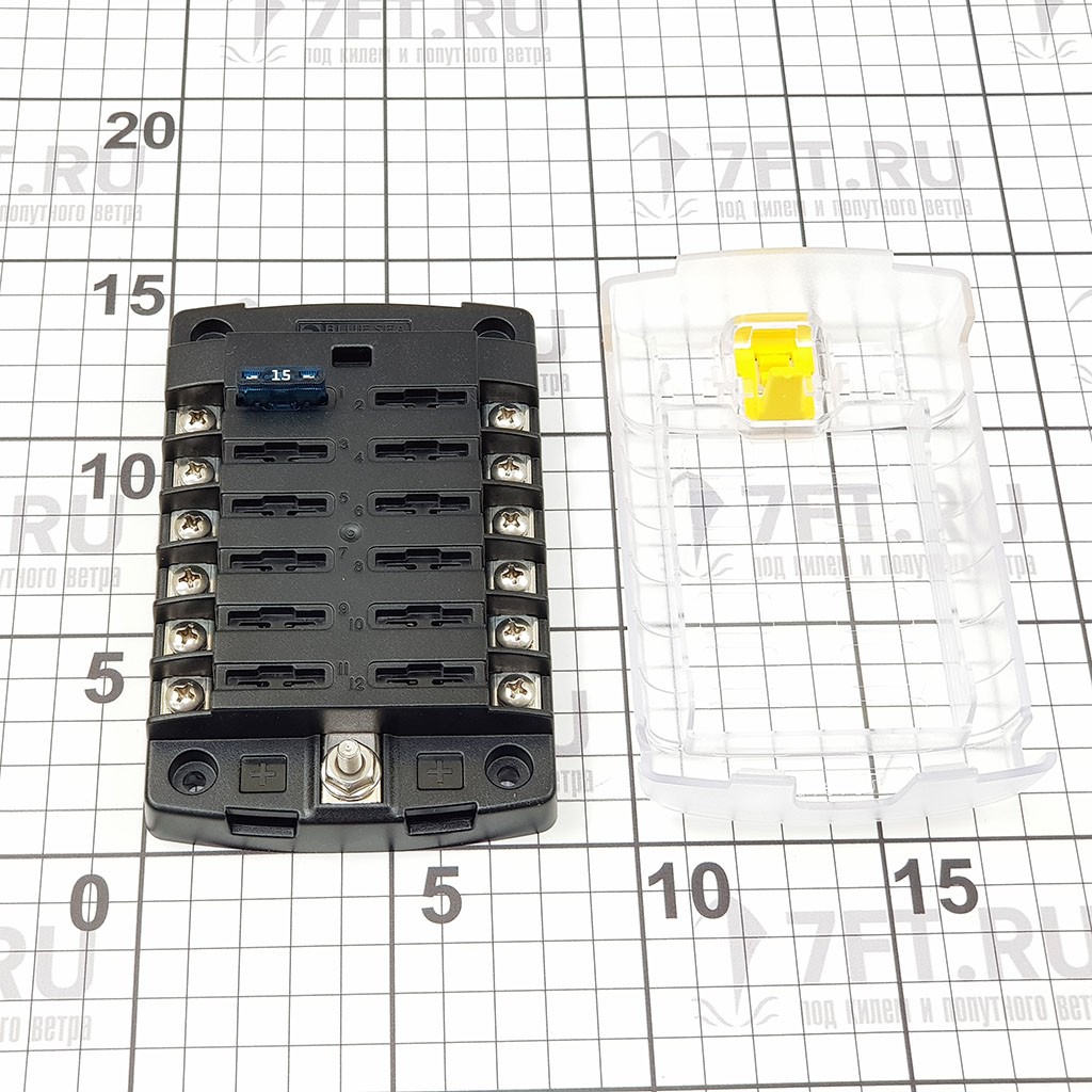 Блок предохранителей ATO/ATC Blue Sea ST-Blade 5029 32 В 30/100 А на 12 предохранителей с крышкой
