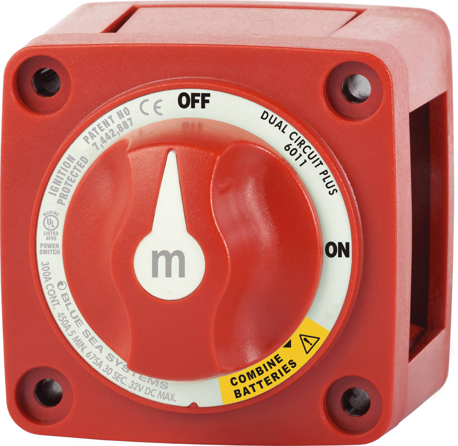 BlueSea m-Series Mini Dual Circuit Plus™ Battery Switch - Red 6011