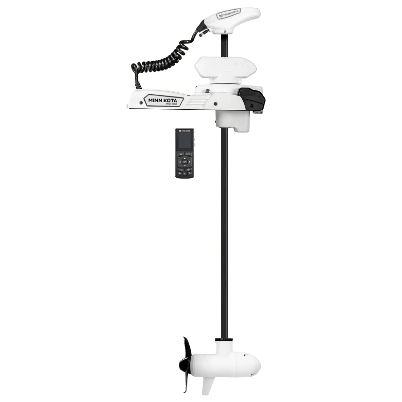 Minn Kota Riptide Instinct QUEST 90/115 lb. Thrust, 60" Shaft, Wireless Remote, White на катере — пример установки, Рыбанутые.РФ
