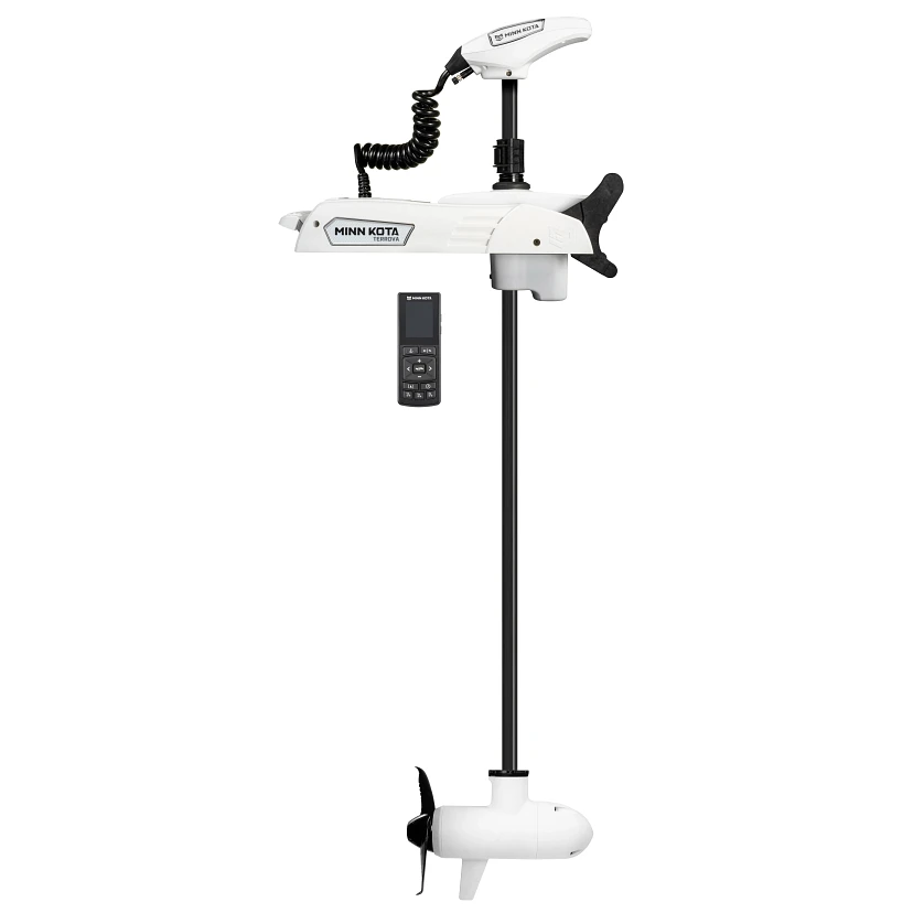 Minn Kota Riptide Terrova QUEST 90/115 lb. Thrust, 60" Shaft, Wireless Remote, White на катере — пример установки, Рыбанутые.РФ