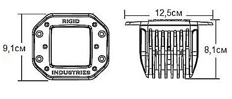 RIGID D-серия PRO (4 светодиода) — Рабочий свет — Врезная установка (пара) на катере — пример установки, Рыбанутые.РФ
