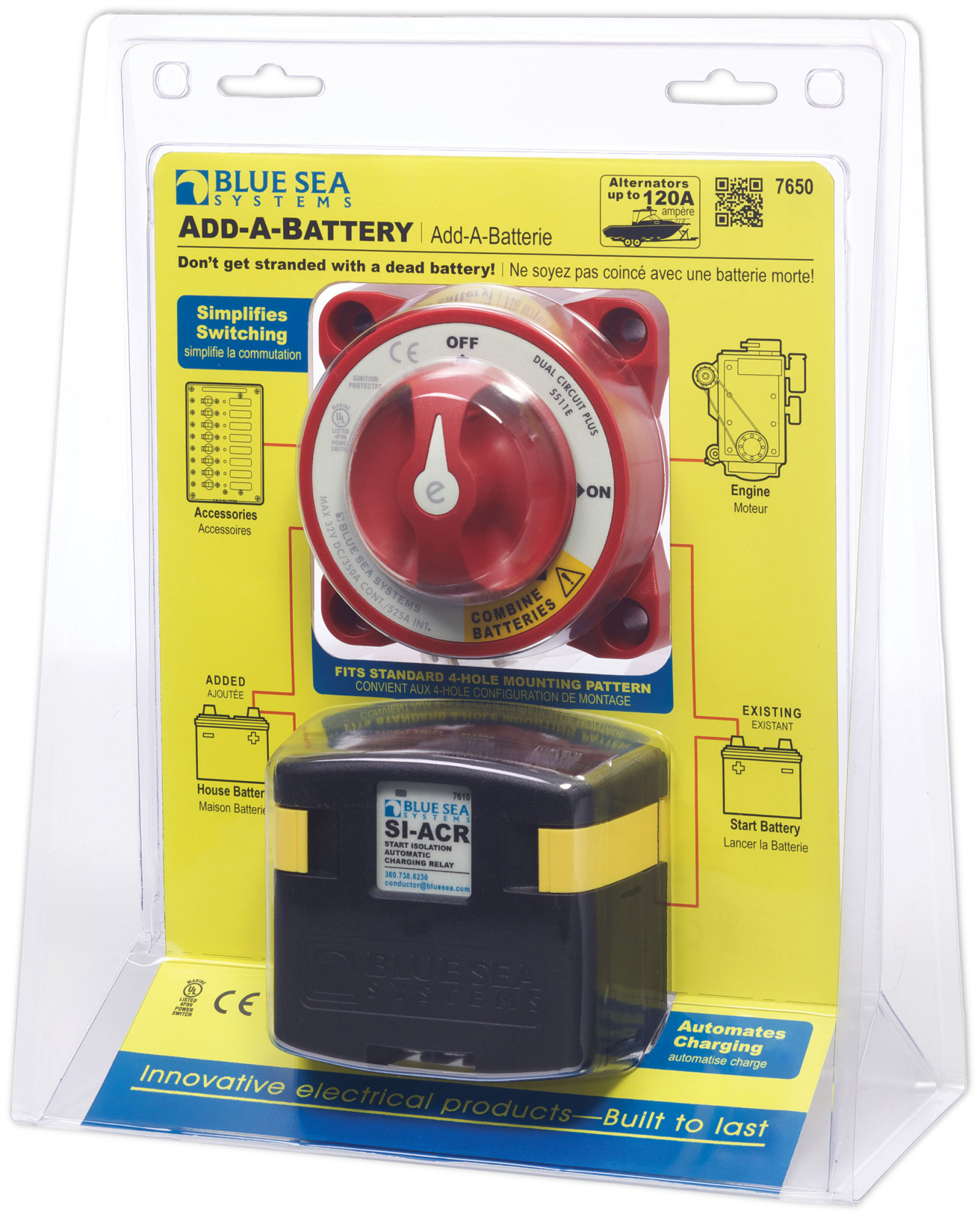 BlueSea Add-A-Battery Kit - 120A 7650