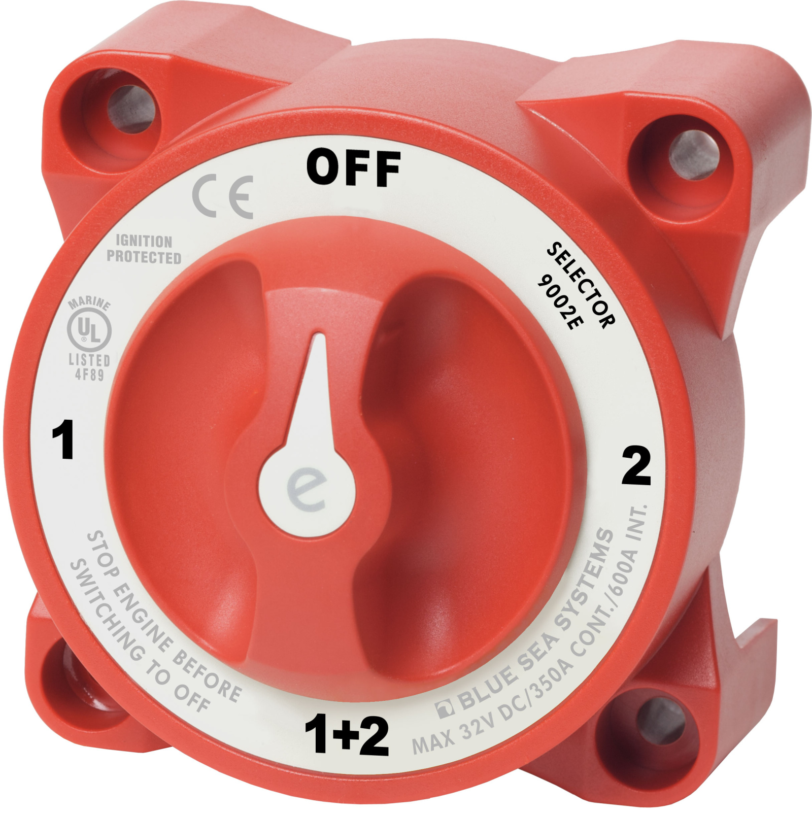 BlueSea e-Series Selector Battery Switch with AFD 9002e