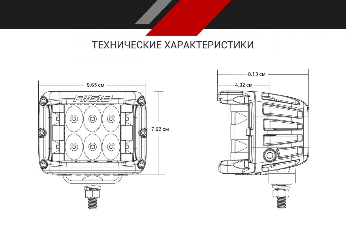 RIGID D-SS Серия PRO (9 светодиодов) Водительский свет (пара) на катере — пример установки, Рыбанутые.РФ