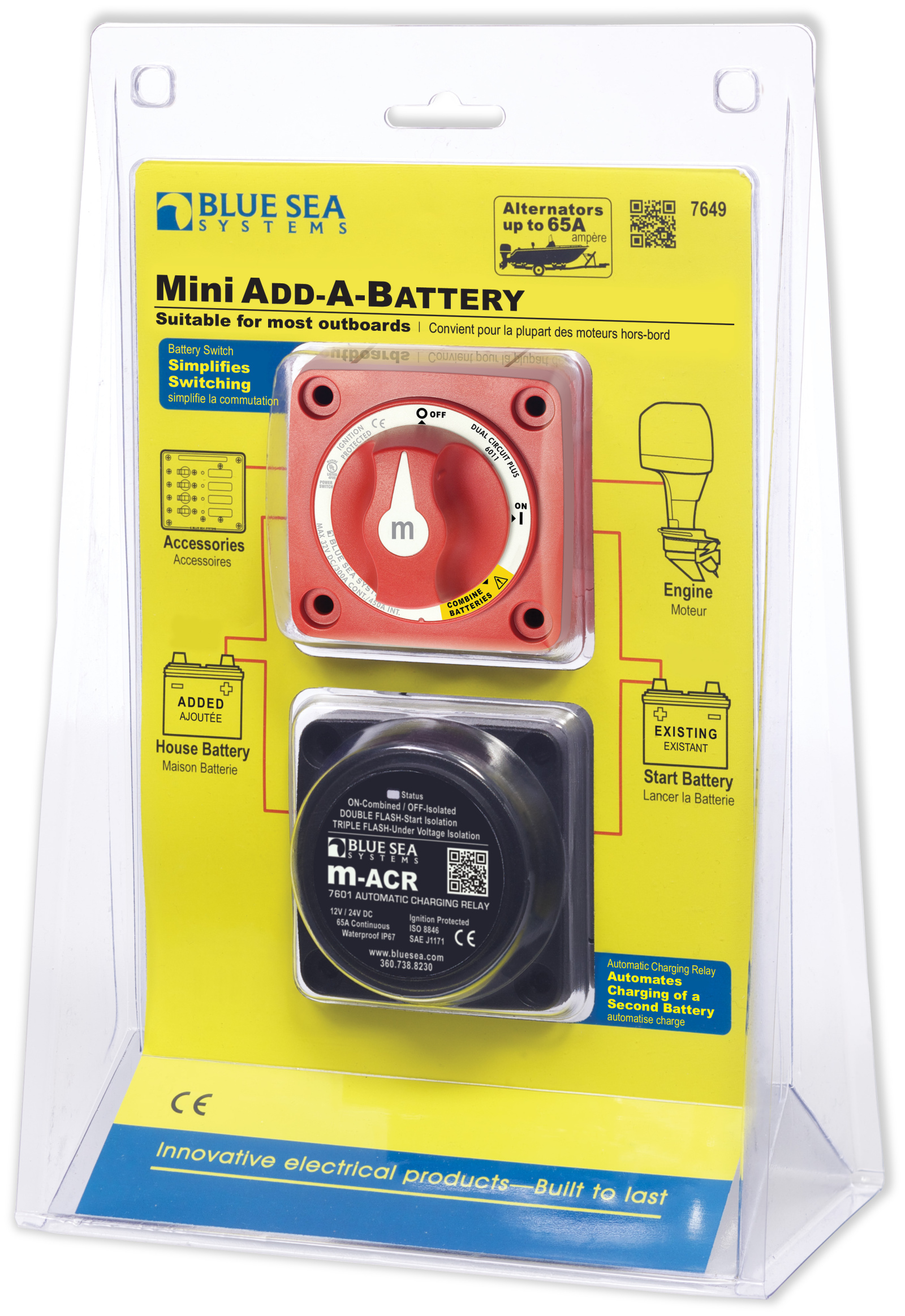 BlueSea Mini Add-A-Battery Kit - 65A 7649
