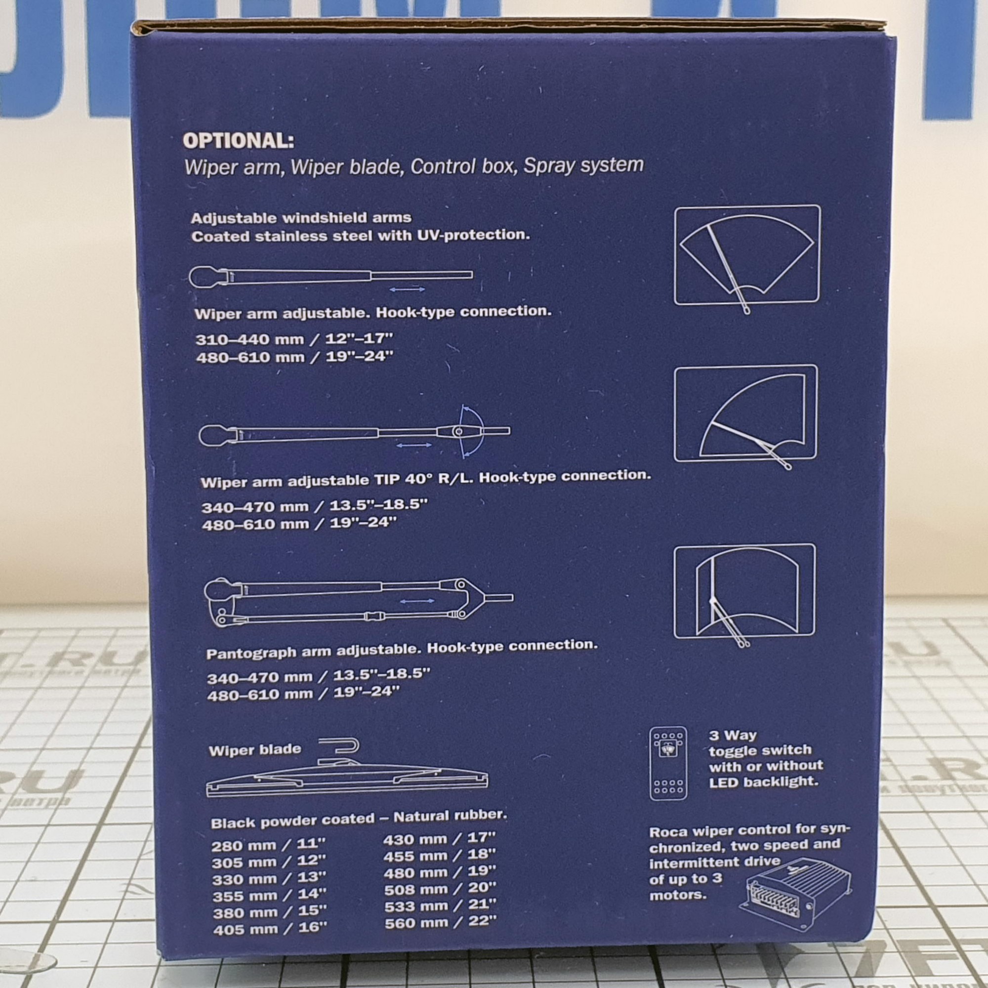 Двухскоростной привод стеклоочистителя Roca W12 533011 12 В 45-110° белый цвет