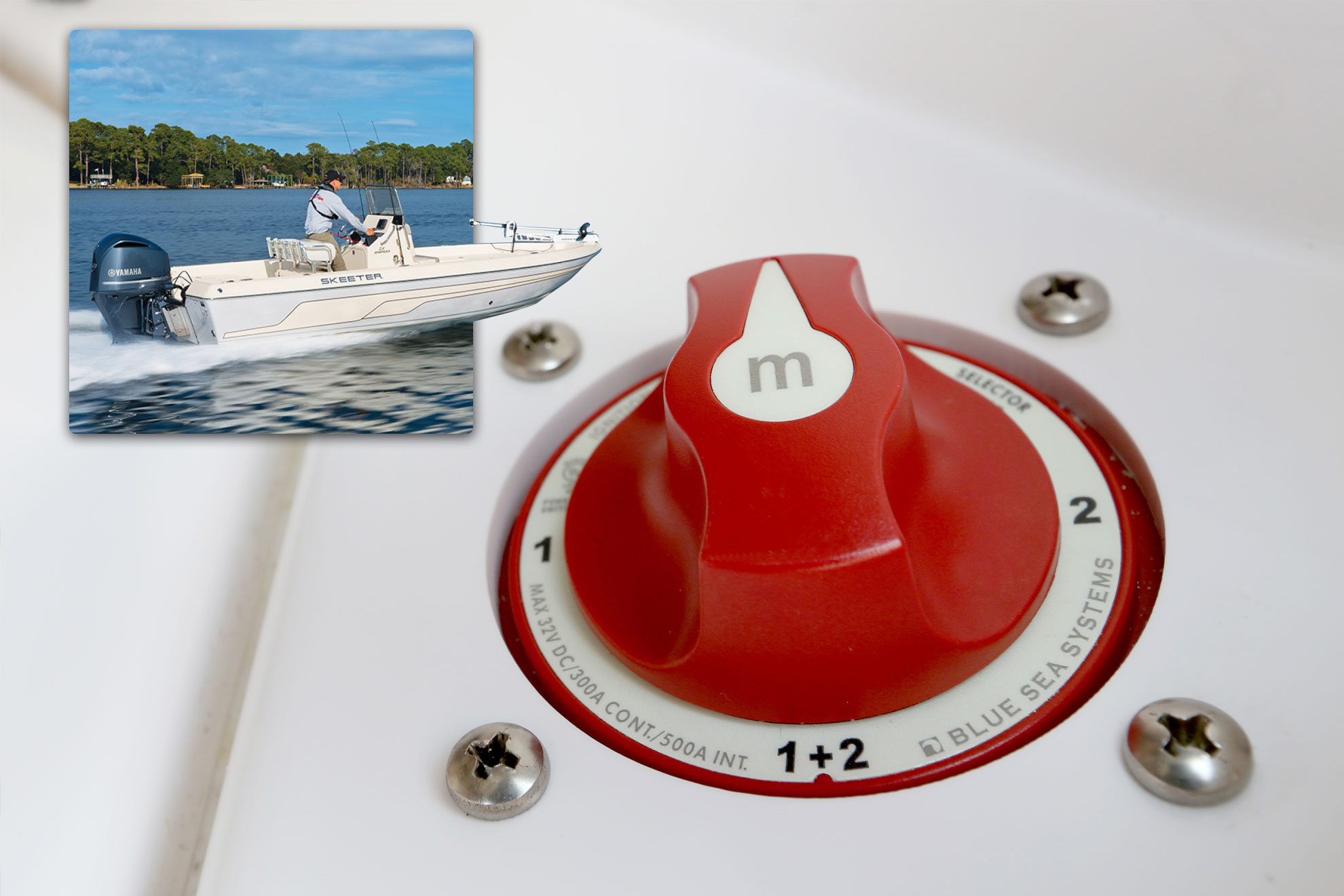 BlueSea m-Series Mini Selector Battery Switch - Red 6007