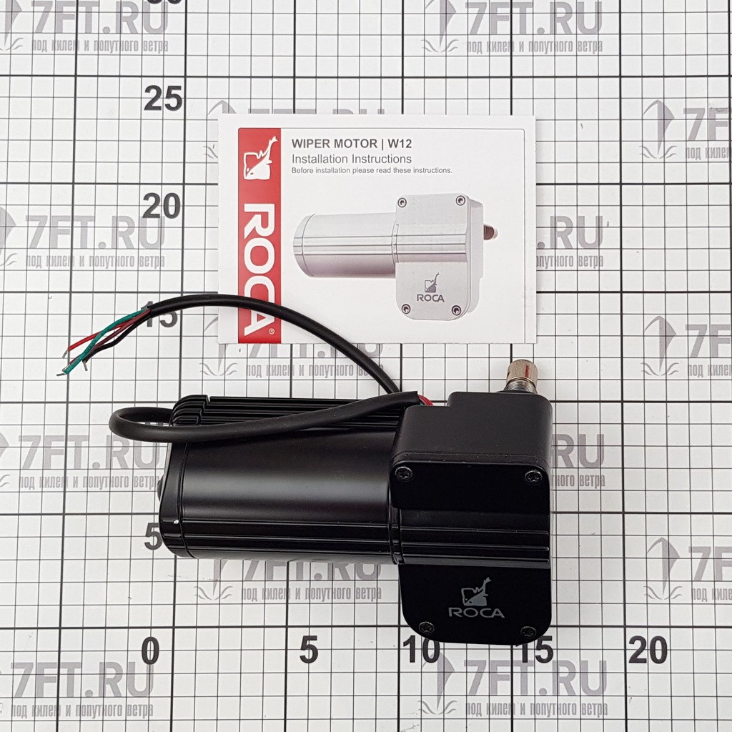 Двухскоростной привод стеклоочистителя Roca W12 533511 12 В 45-110° черный цвет