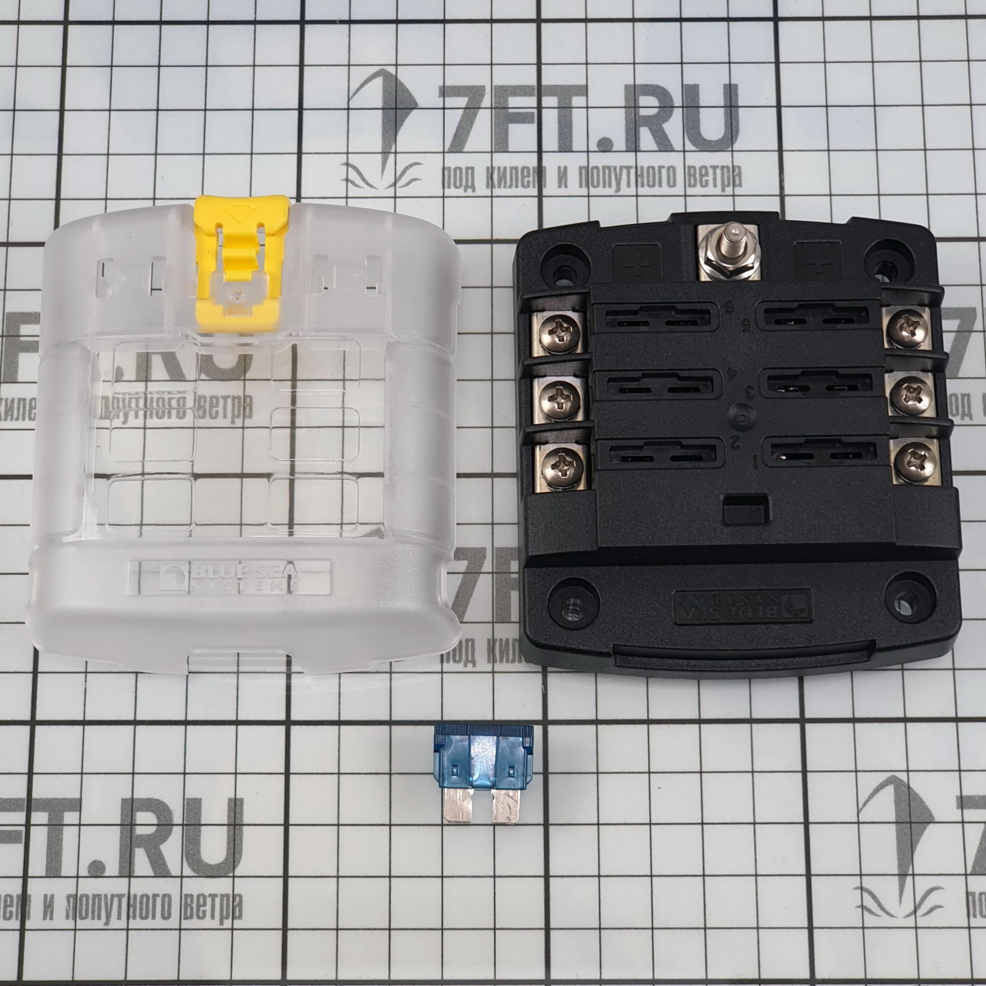 Блок предохранителей ATO/ATC Blue Sea ST-Blade 5028 32 В 30/100 А на 6 предохранителей с крышкой